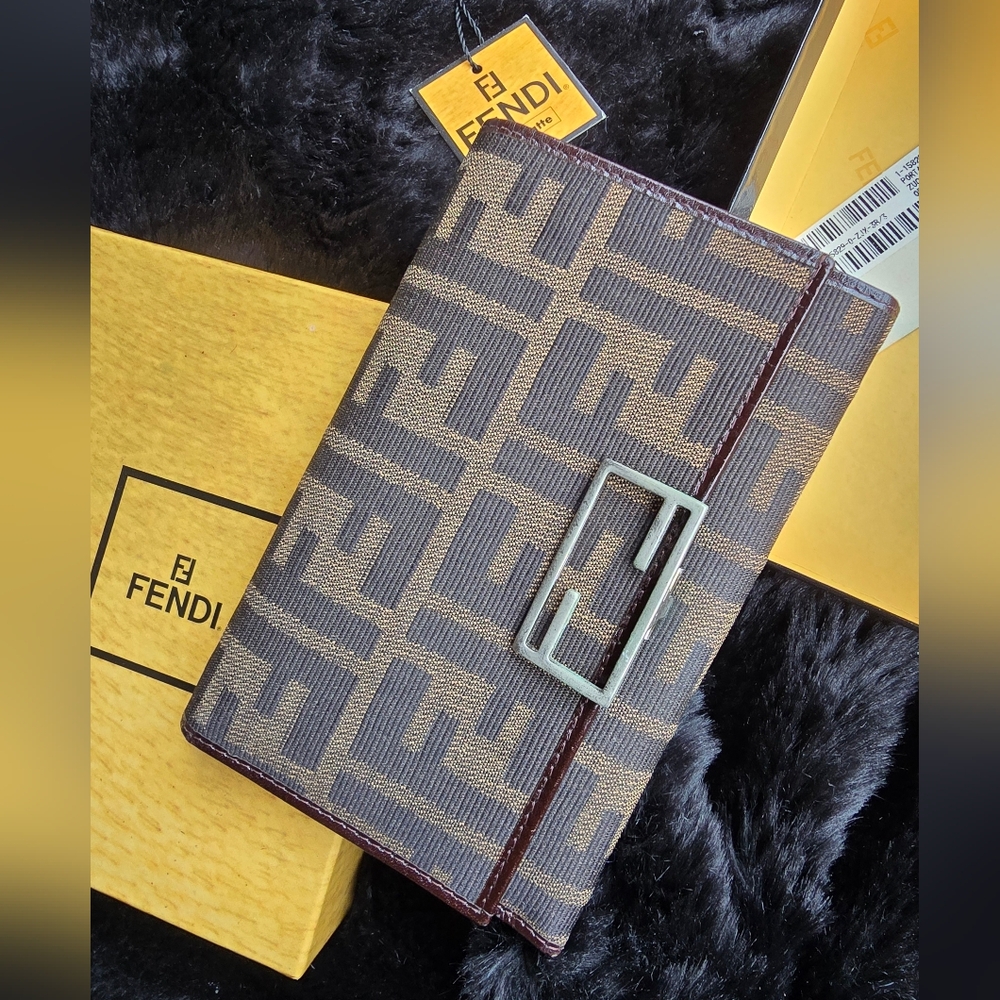 Fendi Monogram Brown and Tan Trifold Wallet - Picture 1 of 16